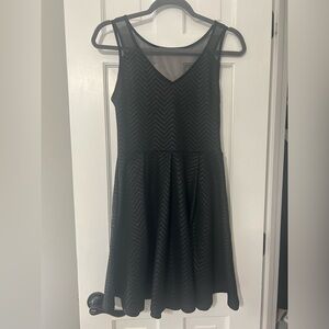 Elegant Black Chevron Dress